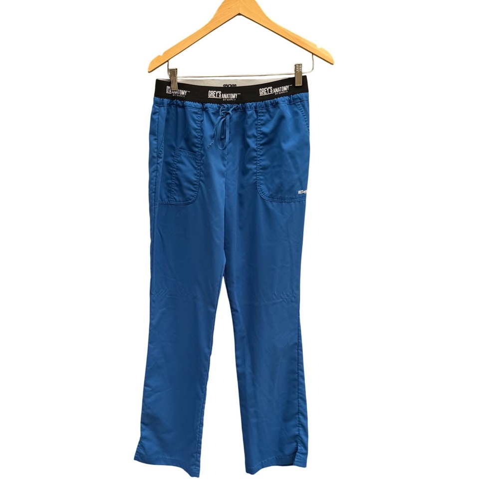 Greys Anatomy by Barco Active Scrub Pants Blue Elastic Waist Drawstring MT